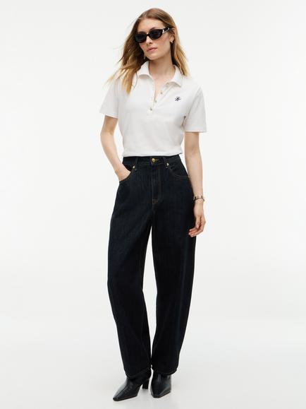 Tommy Hilfiger Quinn Mid Rise Barrel Jeans, Dark Blue - view 2, Dark Blue