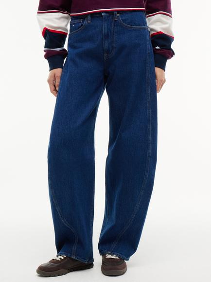 Tommy Hilfiger Ella High Rise Loose Barrel Jeans, Blue, Blue