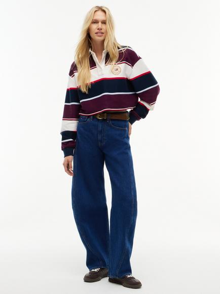 Tommy Hilfiger Ella High Rise Loose Barrel Jeans, Blue - view 2, Blue