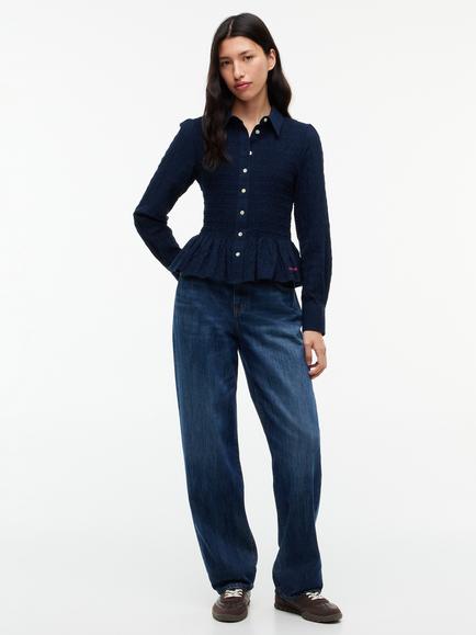 Tommy Hilfiger Slim Fit Smock Seersucker Shirt, Blue - view 2, Blue
