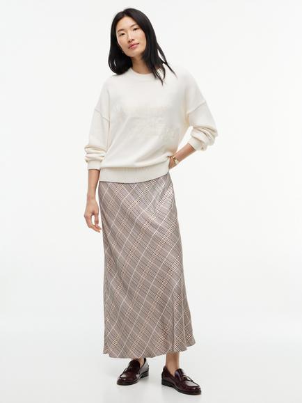 Tommy Hilfiger Check Satin Midi Skirt, Multi - view 2, Multi