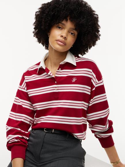Tommy Hilfiger Stripe Rugby Collar Sweatshirt, Multi - view 2, Multi