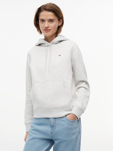 Tommy Hilfiger Brushed Fleece Drawstring Hoodie, Light Grey