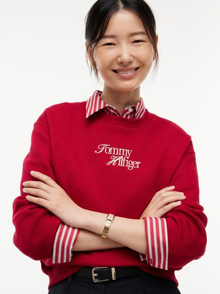 Tommy Hilfiger Regular Fit Cotton Rich Jumper, Pink Raspberry - view 2, Pink Raspberry