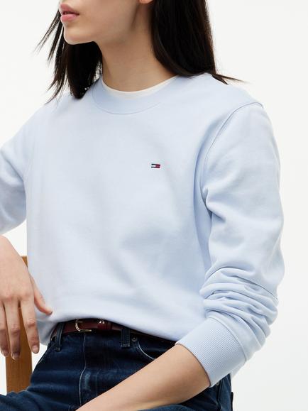 Tommy Hilfiger Brushed Fleece Crew Neck Sweatshirt - view 2, Mid Blue