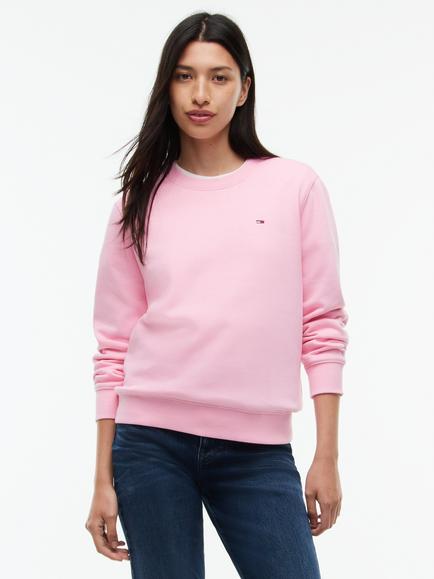 Tommy Hilfiger Brushed Fleece Crew Neck Sweatshirt, Light Pink