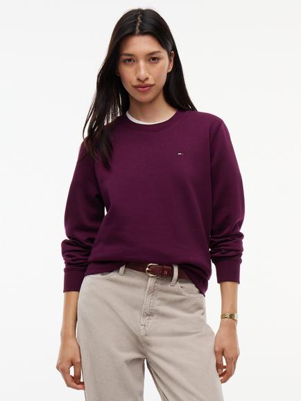 Tommy Hilfiger Brushed Fleece Crew Neck Sweatshirt, Mid Red