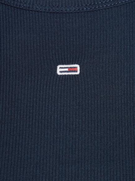 Tommy Hilfiger Slim Ribbed Long Sleeve T-Shirt - view 2, Dark Blue