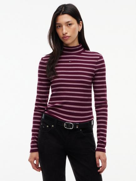 Tommy Hilfiger Essential Mock Neck Slim Fit Jersey Top, Multi, Multi