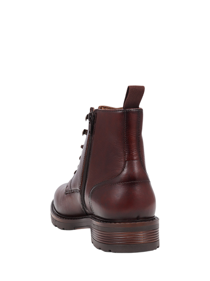 Jones Bootmaker Derry Leather Lace Up Ankle Boots, Brown - view 2, Brown