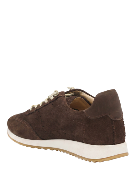 Jones Bootmaker Alenya Suede Lace Up Trainers, Chocolate - view 2, Chocolate