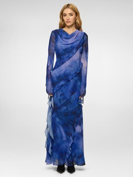 Daska Circe Dress, Blue Abstract, Blue Abstract
