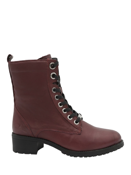 Jones Bootmaker Maura Leather Block Heel Ankle Boots, Burgundy, Burgundy