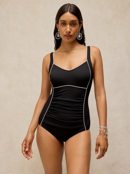 White Stuff Splash Swimsuit, Pure Black, Pure Black