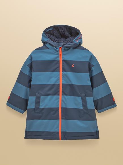 Joules Oversized Waterproof Hooded Coat, Blue, Blue