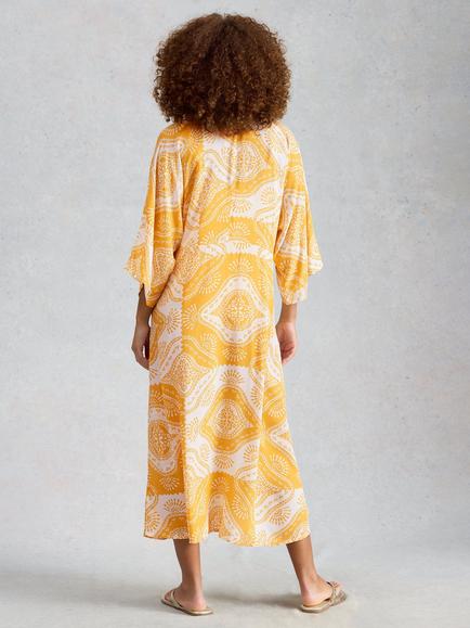 White Stuff Cleo Cover Up Kimono containing TENCEL™ Modal, Yellow - view 2, Yellow