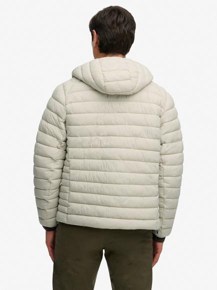 Superdry Fuji Lite Hooded Puffer Jacket, Light Stone Beige - view 2, Light Stone Beige