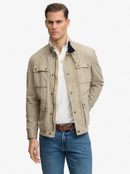 Superdry Merchant Ripstop Racer Jacket, Stonewash Taupe Brown, Stonewash Taupe Brown