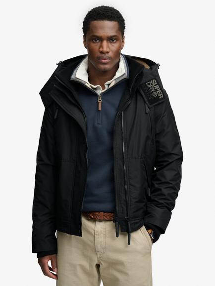Superdry Fleece Lined Water Repellent Jacket, Black
