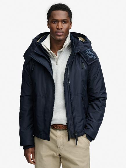 Superdry Fleece Lined Water Repellent Jacket, Darkest Navy, Darkest Navy