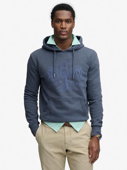 Superdry Lo-Fi Dockside Cotton Hoodie, Lauren Navy, Lauren Navy