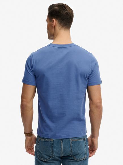 Superdry Lo-Fi Dockside Cotton Logo Crew Neck T-Shirt, Soft Navy - view 2, Soft Navy