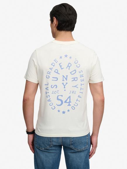 Superdry Lo-Fi Dockside Cotton Logo Crew Neck T-Shirt, Off White - view 2, Off White