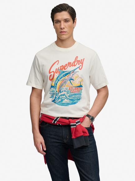 Superdry Cotton Maritime Loose T-Shirt, New Chalk White, New Chalk White