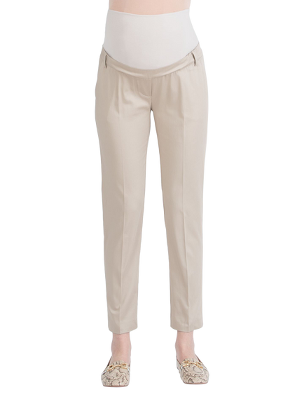 Attesa Gilda Tailored Maternity Trousers, Beige