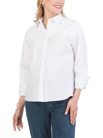 Attesa Carolina Maternity & Nursing Shirt, White - view 2, White