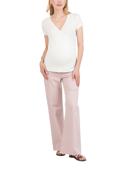 Attesa Crystal Maternity & Nursing Top, Ivory, Ivory