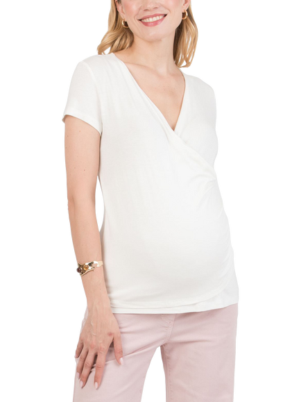 Attesa Crystal Maternity & Nursing Top, Ivory - view 2, Ivory