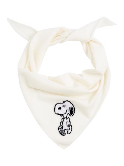 Chinti & Parker Wool Rich Snoopy Triangle Scarf, Cream, Cream