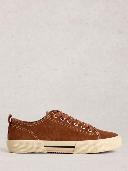 White Stuff Pippa Suede Trainers, Mid Tan