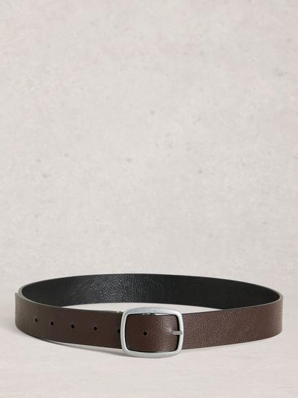 White Stuff Reversible Leather Belt, Black/Multi - view 2, Black/Multi
