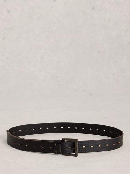 White Stuff Multi Leather Belt, Pure Black - view 2, Pure Black