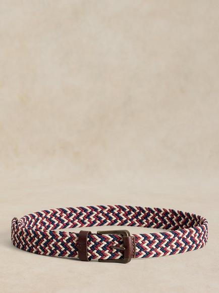 White Stuff Woven Elasticated Belt, Natural/Multi - view 2, Natural/Multi