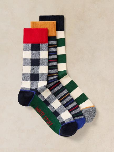 White Stuff Cotton Blend Pattern Ankle Socks, Pack of 3, Navy/Multi, Navy/Multi