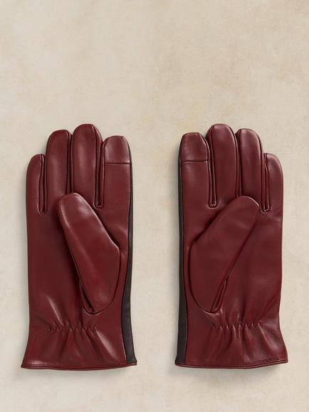 White Stuff Luke Leather Gloves, Brown/Multi - view 2, Brown/Multi