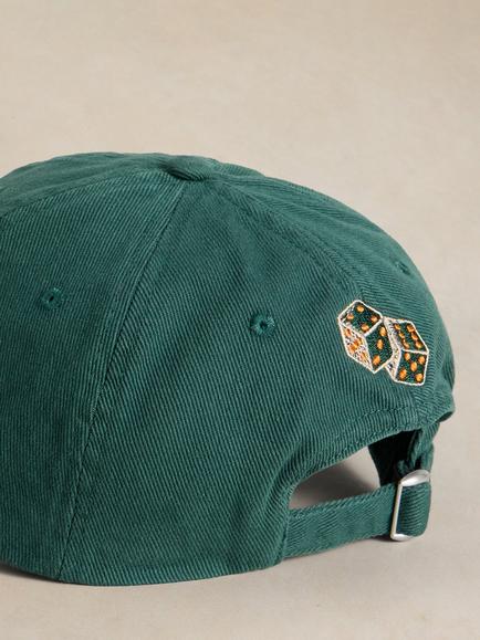 White Stuff Cotton Embroidered Baseball Cap, Green/Multi - view 2, Green/Multi