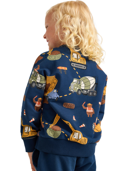 Lindex Kids' Construction Print Sweatshirt, Dark Blue - view 2, Dark Blue