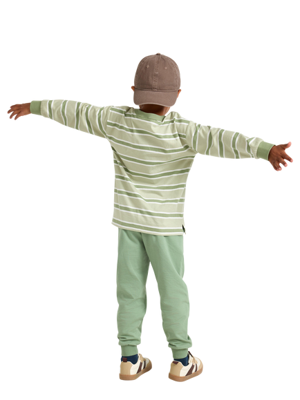 Lindex Kids' Mid-Rise Knee Motif Joggers, Light Khaki - view 2, Light Khaki