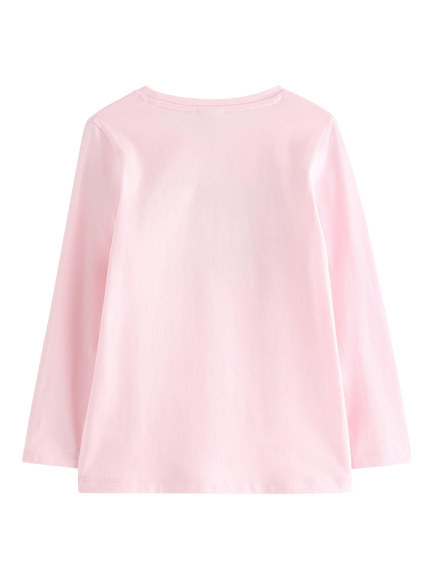 Lindex Kids' Long Sleeve Leopard Print T-Shirt, Light Pink - view 2, Light Pink
