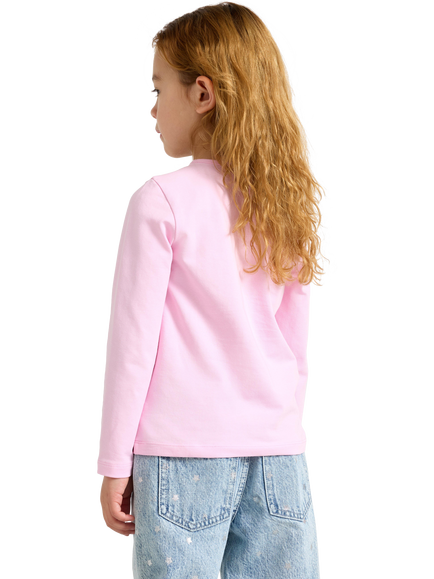 Lindex Kids' Long Sleeve Reversible Sequin Unicorn T-Shirt, Light Pink - view 2, Light Pink