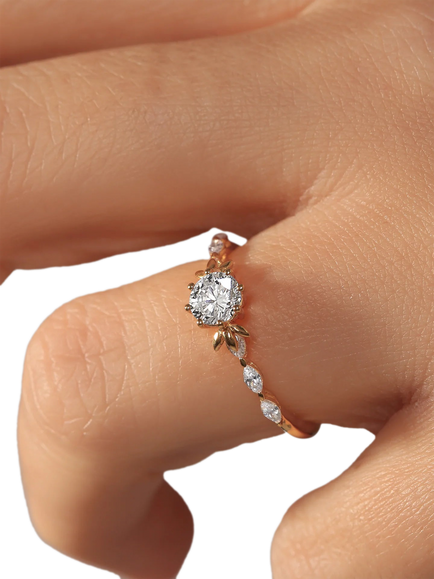 Created Brilliance Willow 9ct Yellow Gold 0.90ct Lab Grown Diamond Engagement Ring - view 2, Yellow Gold