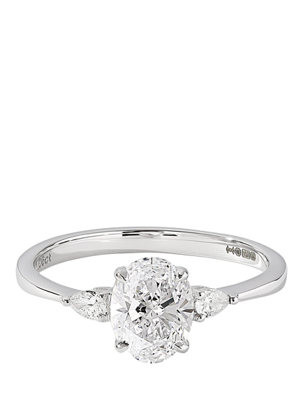 Created Brilliance Rebecca 9ct White Gold Lab Grown Oval Diamond Ring, White Gold