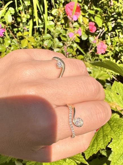 Created Brilliance Delia 9ct Yellow Gold 0.50ct Lab Grown Diamond Fluid Ring - view 2, Yellow Gold
