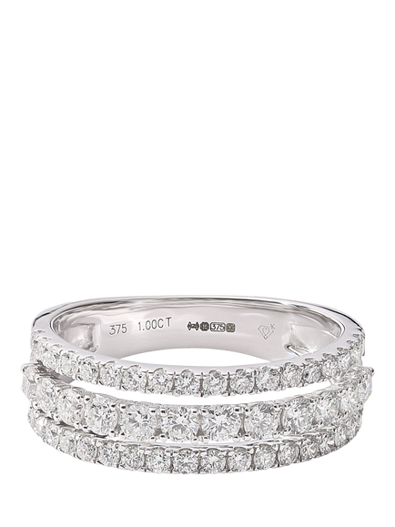 Created Brilliance Colette White Gold Lab Grown Diamond Eternity Band Ring, Silver, White Gold
