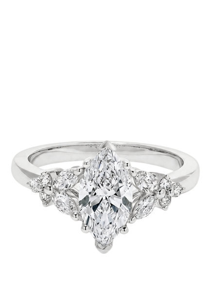 Created Brilliance Claudia 9ct White Gold 1.55ct Lab Grown Diamond Cluster Ring, White Gold