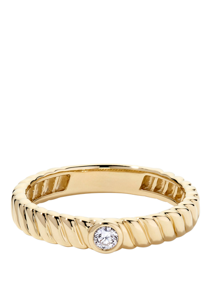Created Brilliance Arianna 9ct Yellow Gold Lab Grown Diamond Solitaire Band Ring, Yellow Gold